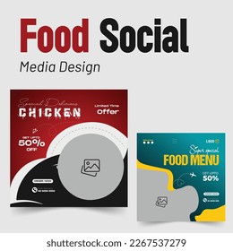 Food social media post template