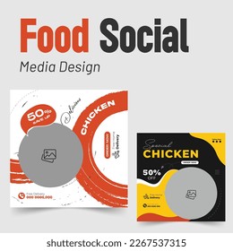 Food social media post template