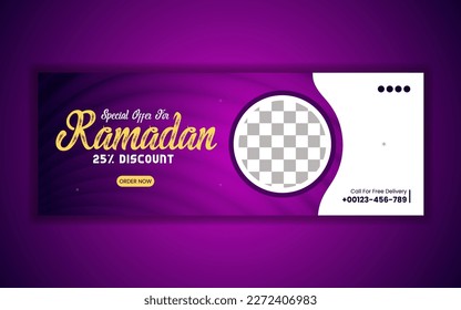 Food social media post template design and food banner template, cover template