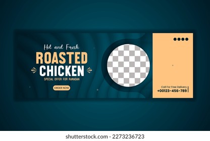 Food social media post template design, food banner, and cover template