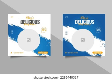 food social media  post template for food promotion simple banner frame
