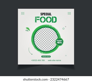 Food social media post template. Fast food restaurant business marketing social media post. Editable Food and Restaurant Social Media Post Template Design. food menu poster. Vegetable