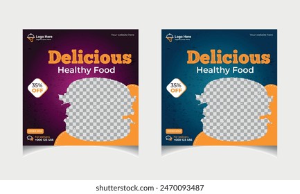 Food social media post template design