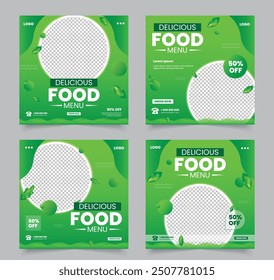 Food Social Media Post Template Design, Food Menu Social Media Post design, set of food social media post or web banner template design. Creative social ads, template, banner, post .