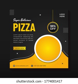 Food Social Media Post Templates Vector