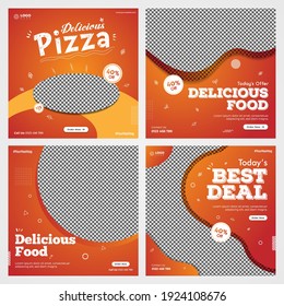 Food Social Media Post Templates. Fully editable and Scalable to any size. With a very eye catchy color scheme.