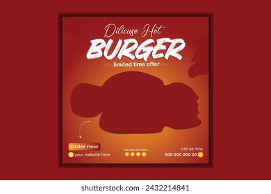 food social media post vector design template.
