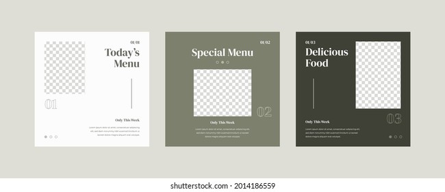 Food social media promotion and banner post design template