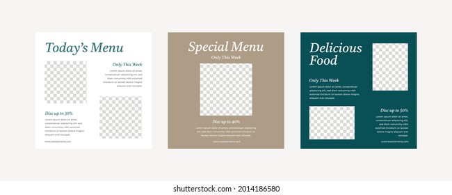 Food social media promotion and banner post design template