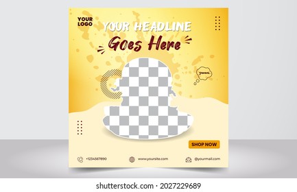 Food social media promotion and banner post design template vector illustration