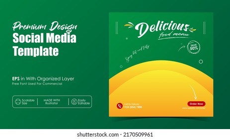 food social media promotion and banner design template