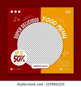 Food social media promotion and banner post design template