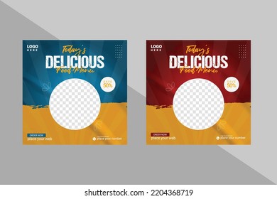 Food social media promotion and banner post design	