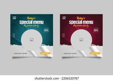 Food social media promotion and banner post design	
