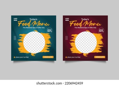 Food social media promotion and banner post design