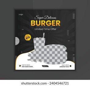 Food social media promotion and banner template.