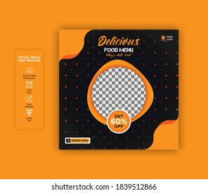 Food social media promotion and instagram banner post design 