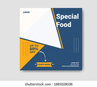 Food social media promotion and instagram banner post design template