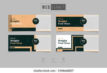 Food social media promotion and Instagram web banner post design template 