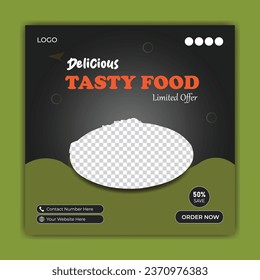  food social media promotion and instagram banner post design template