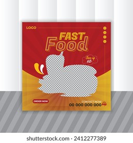 Food social media promotion and Instagram banner post design template