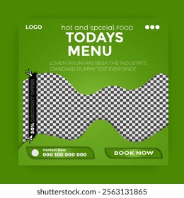 Food social media promotion and instagram banner post design template