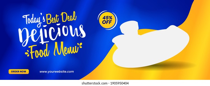 Food social media promotion and web banner design template