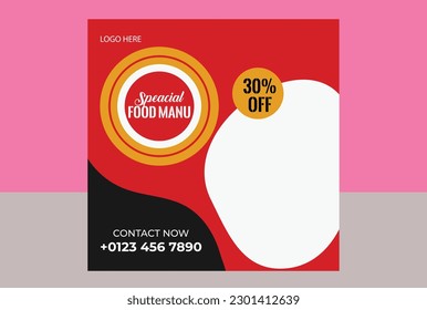 Food Social Media Promotional Post Design 