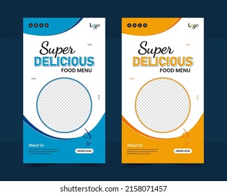 Food social media story post template design