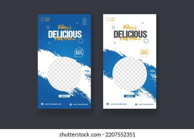 Food social media story post template design. Suitable for Social Media Post Restaurant and culinary Promotion