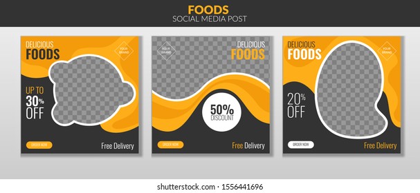 Food social media template banner