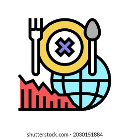 food social problem color icon vector. food social problem sign. isolated symbol illustration