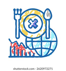 food social problem doodle icon sketch vector. food social problem sign. isolated symbol illustration