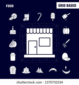 Food  Solid Glyph Icons Set For Infographics, Mobile UX/UI Kit And Print Design. Include: Chef Hat, Hat, Kitchen, Cooking, Collection Modern Infographic Logo and Pictogram. - Vector