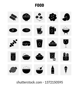 Food  Solid Glyph Icons Set For Infographics, Mobile UX/UI Kit And Print Design. Include: Drink, Juice, Food, Meal, Grill, Cooking, Food, Meal, Collection Modern Infographic Logo and Pictogram. - Vect