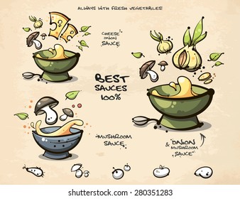 Food with spices. Vector EPS 10