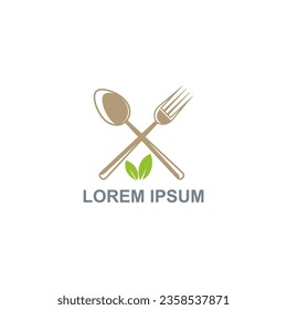 Imagen vectorial del logotipo de cuchara de alimentos y horquilla