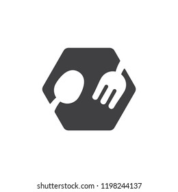 food spoon fork negative space logo vector