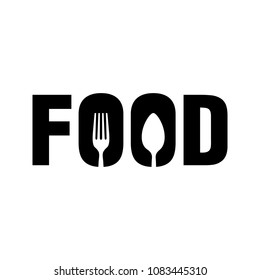 FOOD With Spoon And Fork Symbol Logo Design