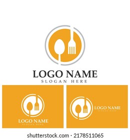 Food spoon and fork vector logo. Cooking logo. Restaurant logo template vector. Cafe Logo