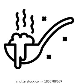 Food spoon icon. Outline food spoon vector icon for web design isolated on white background