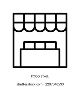 food stall icon. Line Art Style Design Isolated On White Background