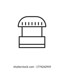 food stall icon outline design vector illustration black style. isolated on white background