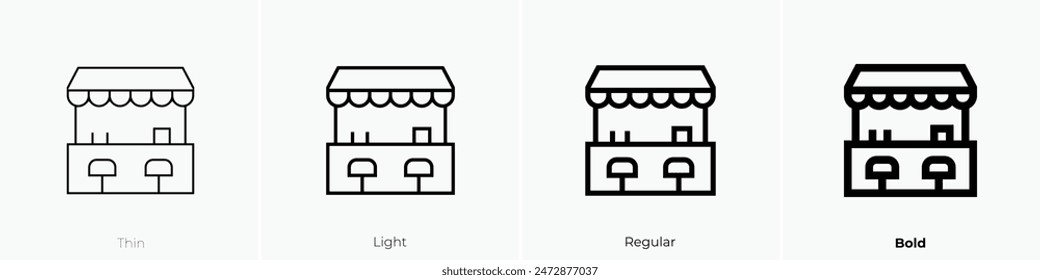 food stall icon. Thin, Light Regular And Bold style design isolated on white background