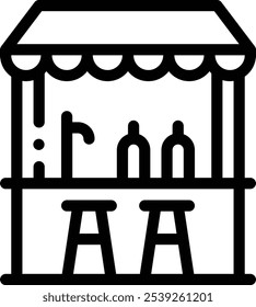 food stall icon. Thin Linear Style Design Isolated On White Background