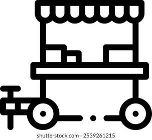 food stall icon. Thin Linear Style Design Isolated On White Background
