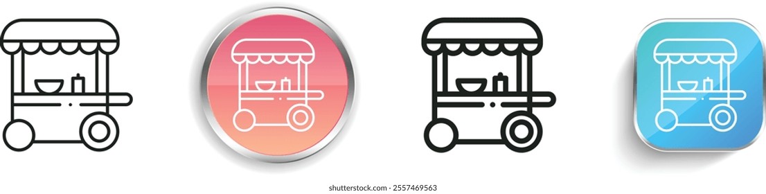 food stall icon. Thin Linear, Regular and Button Style Design Isolated On White Background