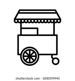 Food stall icon vector, filled flat sign. food cart icon. vector illustration