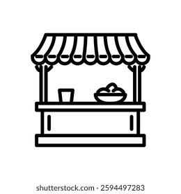 food stall icon vector, line style icon