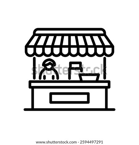 food stall icon vector, line style icon